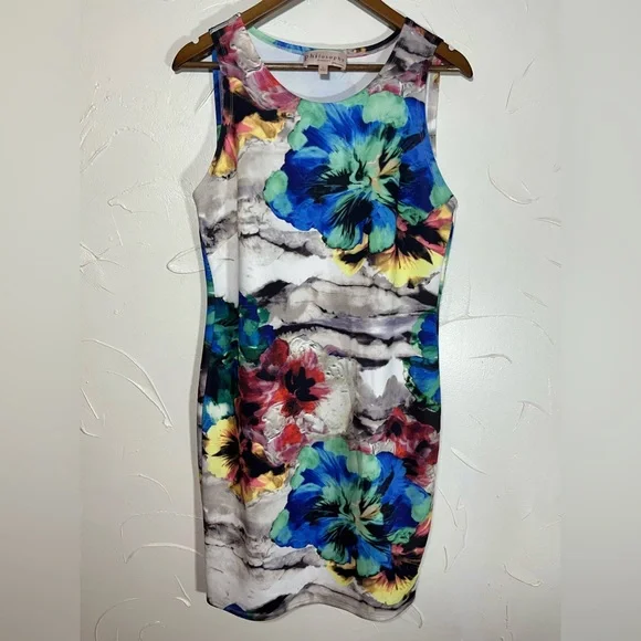 PHILOSOPHY Republic FloralSleeveless Jersey Dress Size Large - Picture 1 of 9